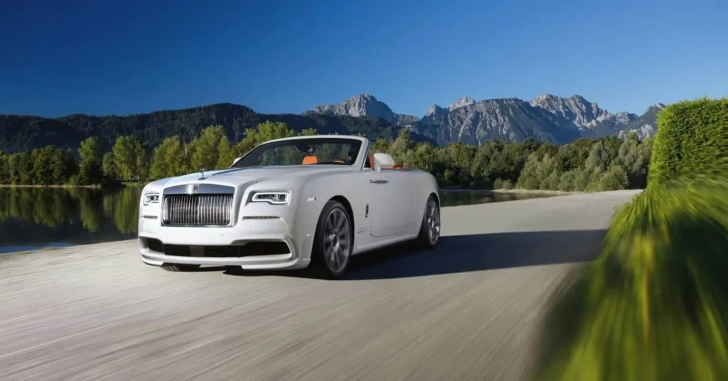 white Rolls Royce Dawn
